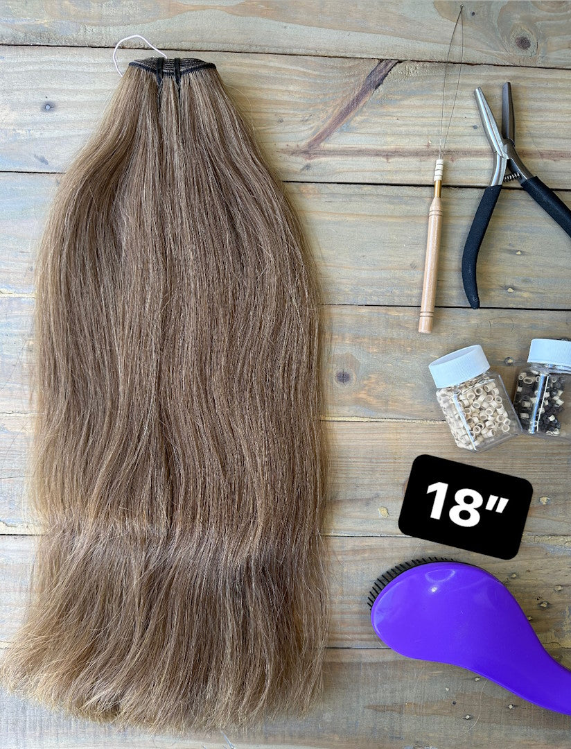 18" Weft Brown 7.0 50g Hair