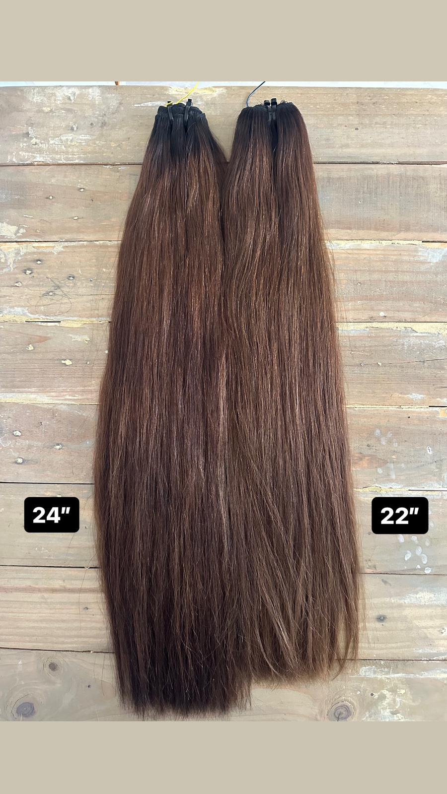 24" Weft Brown 5.0 50g Hair